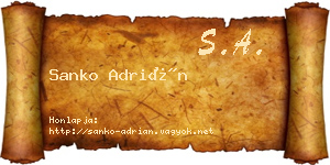 Sanko Adrián névjegykártya